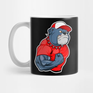 Strong Angry bulldog as a bodybuilder Mug